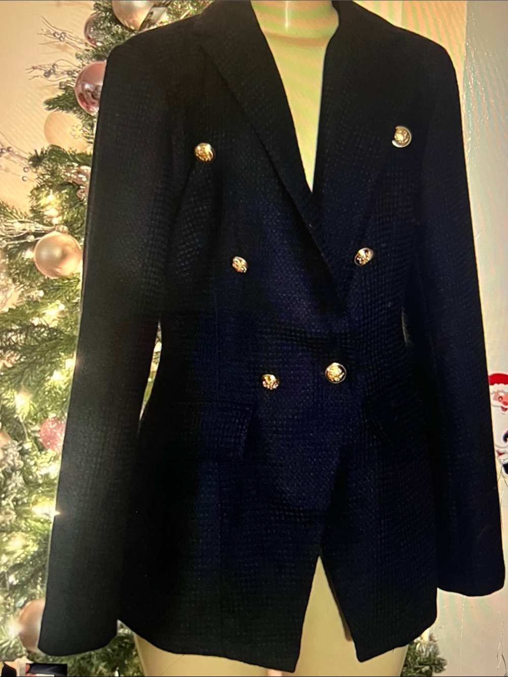 Women’s Double Breasted Navy Blazer Jacket